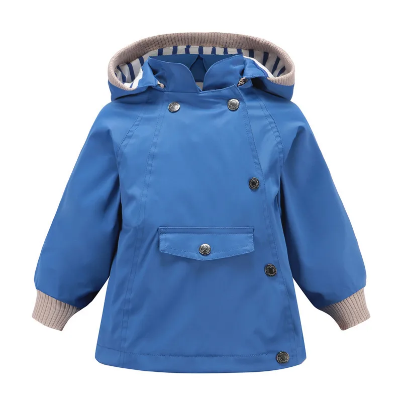 Детская куртка, пальто коллекция года, весенне-осенняя куртка для мальчиков ветрозащитная водонепроницаемая верхняя одежда однотонная куртка с капюшоном для мальчиков возрастом от 2 до 8 лет