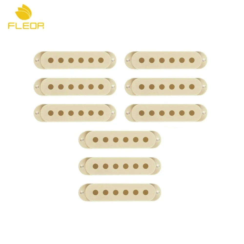 

FLEOR 9pcs Beige Single Coil Pickup Covers Guitar Pickup Covers 52mm for Strat Electric Guitar Accessories