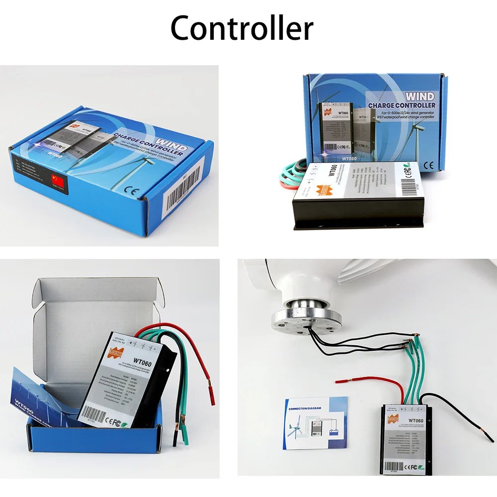 AC12V/24 V Красочный ветряной генератор небольшой Small для дома или лодки использование с бесплатным 600W ветровой контроллер