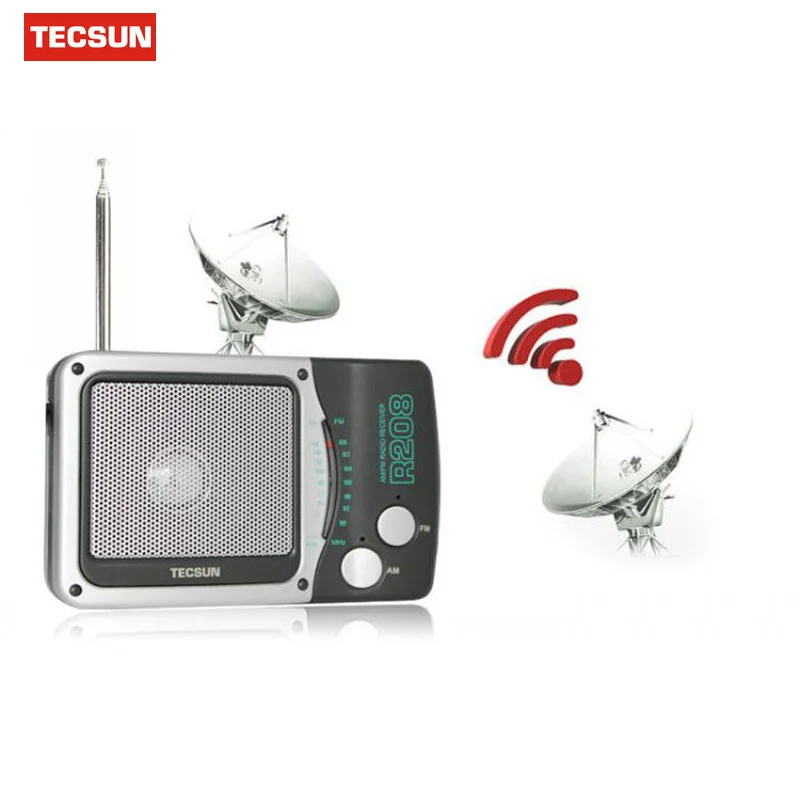 Оригинальный портативный мини радиоприемник Tecsun R 208 AM двухдиапазонный карманный