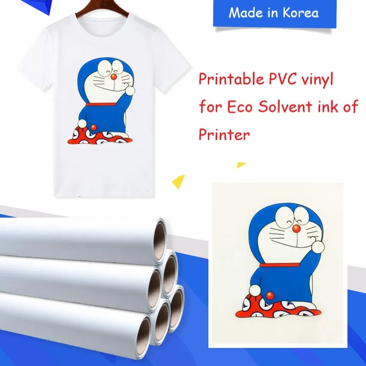 

Free shipping 50cmx100cmHigh-Quality Printable Vinyl Digital Printable PVC for Eco Solvent ink of Printer T-shirt Printing Press
