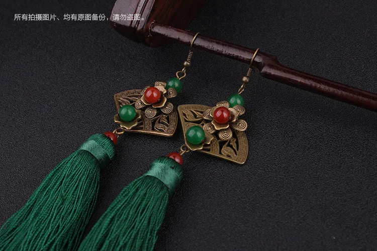 Женские этнических ожерелье старинные бахромой Jewelry, китайский ветер Культуры Ювелирные изделия peandants кисточкой ожерелье, Тибетский ожерелье
