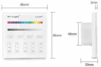 Mi свет T3 AC220V 4-зоны RGB RGBW и яркость DIM Mi нг Smart Панель пульт дистанционного управления для LED полосы Mi. свет лампы или лампы