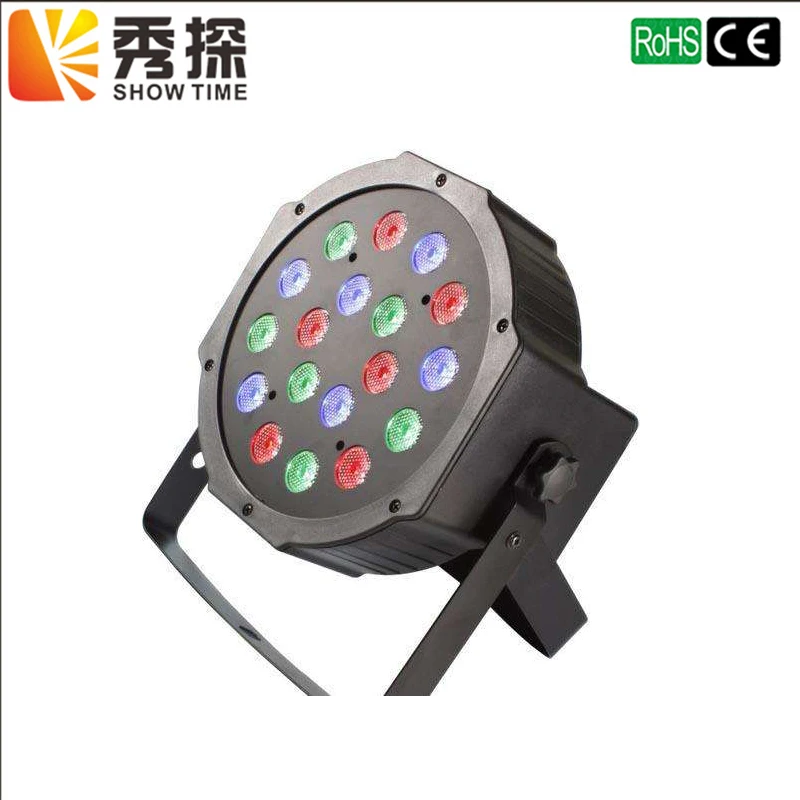 

ShowTime Professional LED Stage Lights 18 RGB PAR LED DMX Stage Lighting Effect DMX512 Master-Slave Led Flat for DJ Disco Party