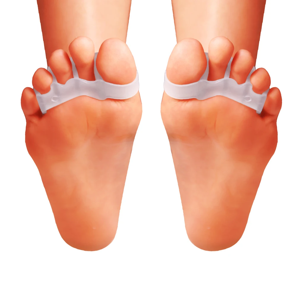 1 Pair Elastic Silicone Gel Toe Hallux Valgus Separators Straighteners White Toe Gel Bunion Separators Foot Care Protector