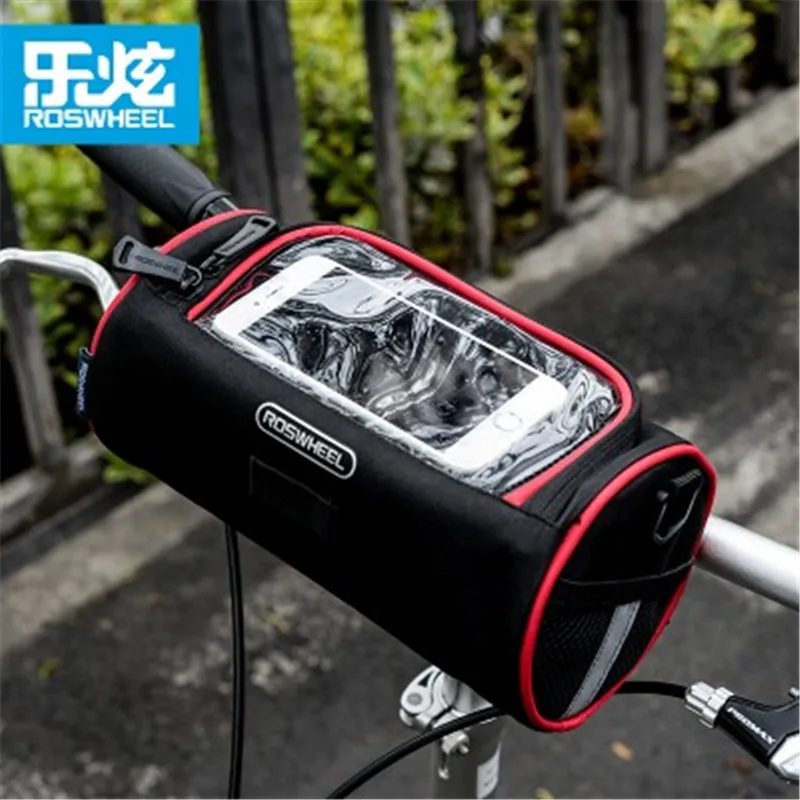 roswheel折りたたみバイクバッグpvcポリエステル多機能自転車ハンドルバーバッグ