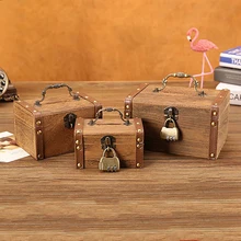 Anak-anak Kayu Piggy Bank Retro Uang Kotak Penyimpanan dengan Kunci Password Arus Koin Menyimpan Koleksi Perhiasan Pelindung Hadiah Dekorasi Rumah(China)