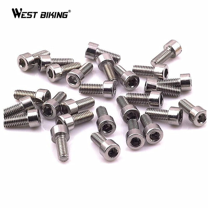 WEST BIKING 10Pcs Cycling Socket Head Cap Screws Hexagonal Bicycle