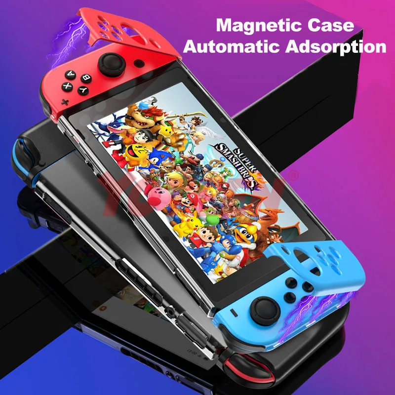 

Yoteen Magnetic Case For Nintendo Switch Automatic Adsorption Full Cover Protection Case Joy-con Hard Shell Can Put In The Dock