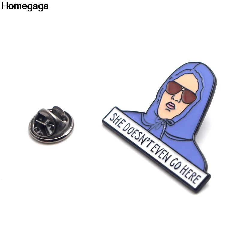 Homegaga она даже не идет здесь Цинковый галстук забавные булавки рюкзак одежда