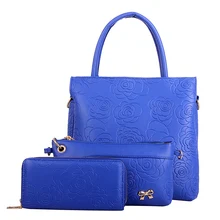 Fashion Women Bag With Rose Flower PU Leather Ladies Tote Bag Female Handbag Women Shoulder Bag Luxury Handbags N342