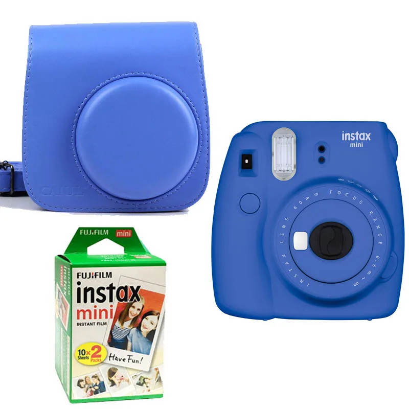 Fujifilm Instax Mini 9 цифровая камера моментальной печати с двойной упаковкой пленка фотобумага и защитный чехол для камеры