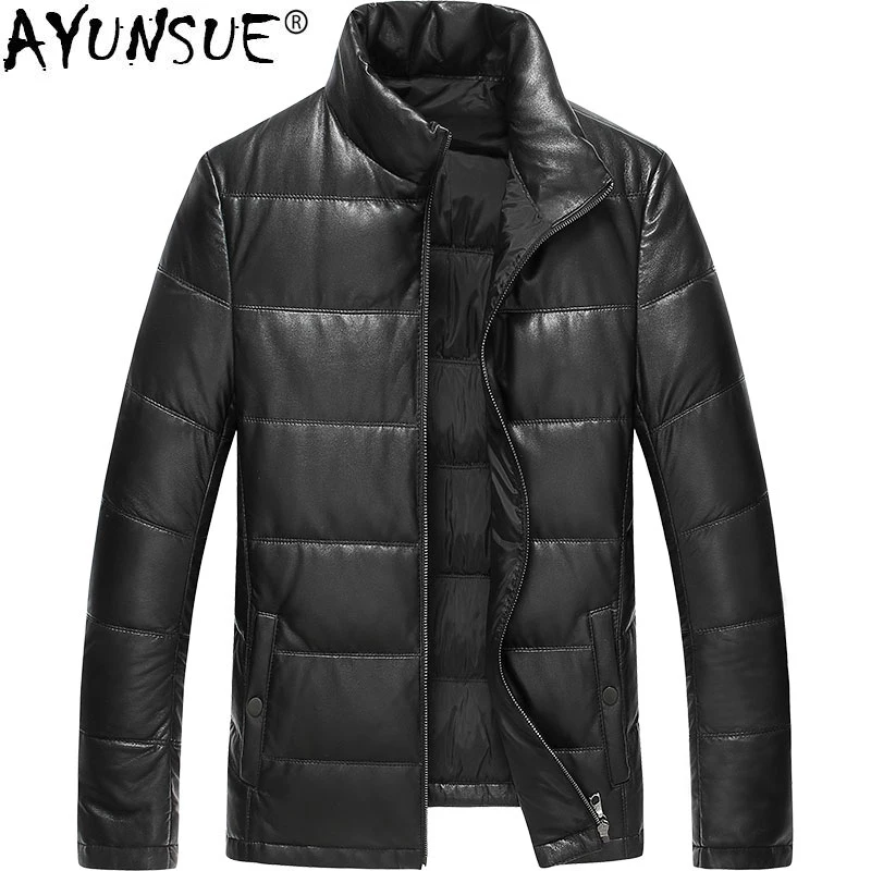 

AYUNSUE Autumn Winter Genuine Leather Jacket Men Sheepskin Coat Duck Down Jacket Men Warm Real Chaqueta Cuero Hombre CM-130085