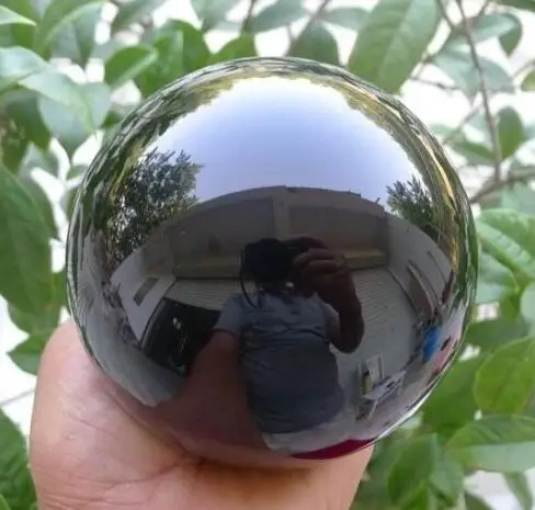

AAA++ HOT SELL NATURAL OBSIDIAN POLISHED BLACK CRYSTAL SPHERE BALL 80mm +STAND