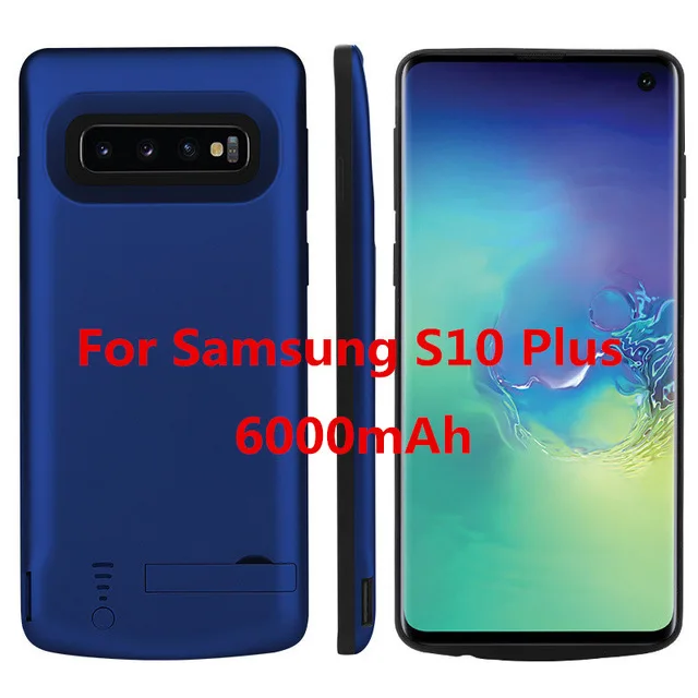 Чехол для зарядного устройства для samsung Galaxy S10 S10e, чехол для зарядного устройства для samsung S10 Plus, чехол для аккумулятора s - Цвет: Blue   For  S10 Plus