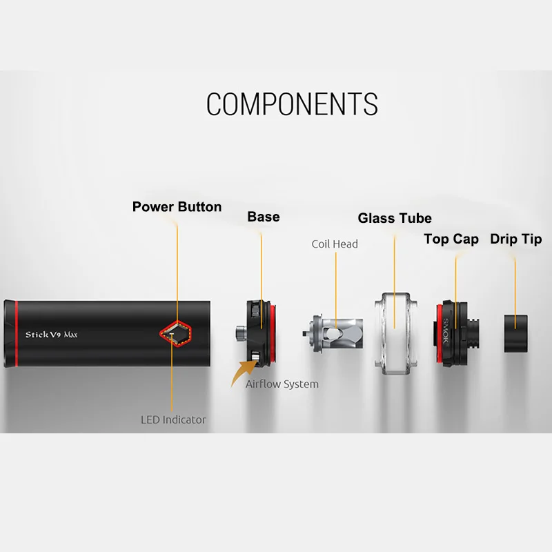 Набор для вейпа SMOK Stick V9 Max 4000 мАч 8 5 мл с катушкой S1 S2|Системы нагревания табака и