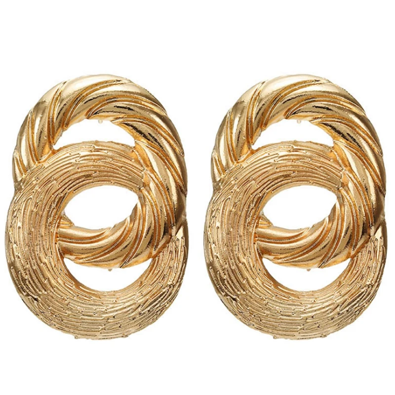 

New Exaggerated Punk Heavy Metal Earrings Gold Color Earrings Geometric Statement Earrings Ladies Jewelry