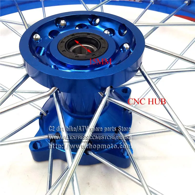 Blue 1.60x 17 inch Front Rims CNC hub Aluminum Alloy Wheel Rims 1.60 x 17\