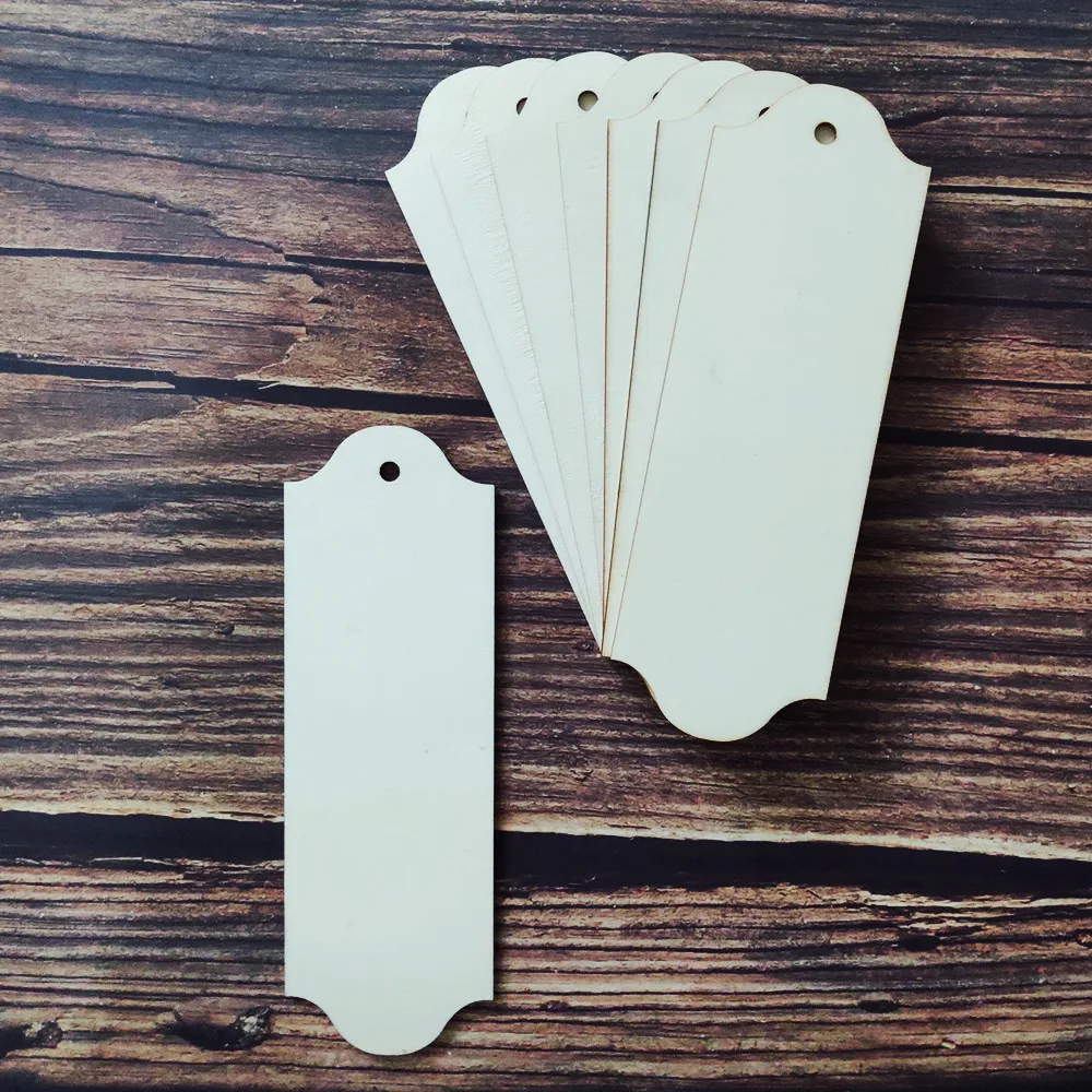 

20pcs 15x5cm Unfinished Blank Bookmark Tags Labels Gift Tags Party Decorations Wooden with String Hanging Ready to Paint