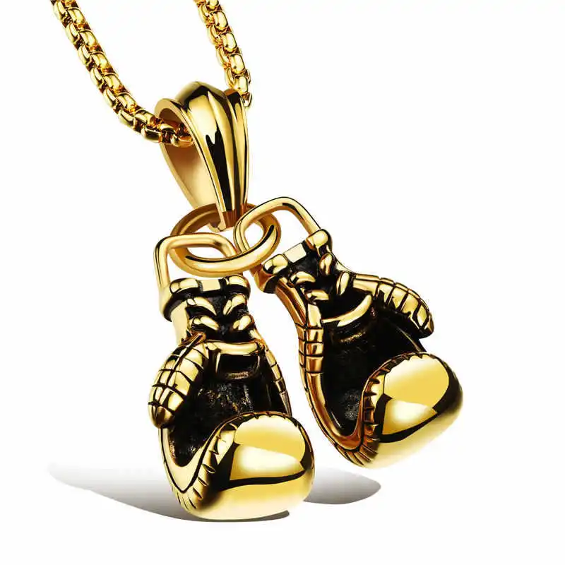 U7 Mens Gold Stainless Steel Hip Hop Hug Necklace Pair With Boxing Gloves  Pendant Fashionable Sport Fitness Jewelry From Rocketer, $13.66 | DHgate.Com