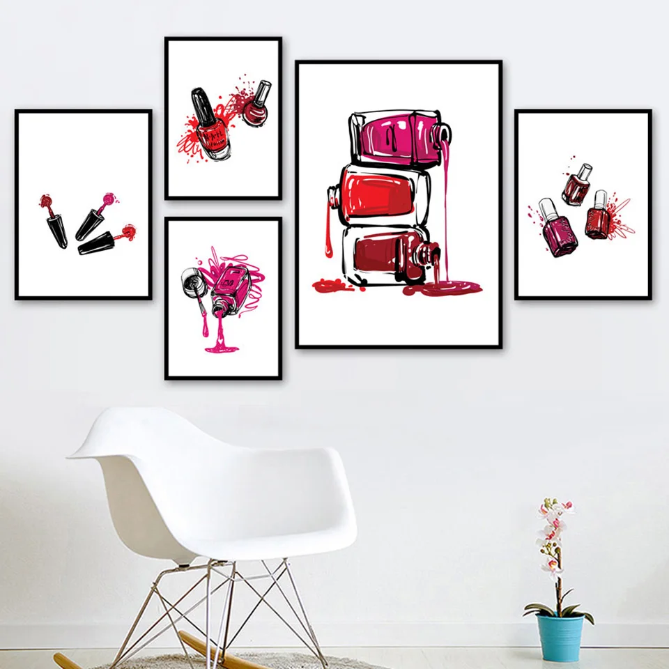 Nordic-Poster-Watercolor-Nail-Gel-Posters-and-Prints-Wall-Art-Canvas-Painting-Pop-Art-Prints-Wall