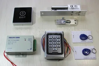 

Off-line keypad+Password access control terminal machine with Electro bolt lock drop bolt, Power supply+Touchable exit button