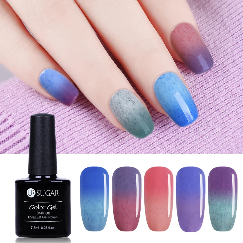 

UR SUGAR Temperature Changing Colors Nail Gel Polish Primer Decoration Fur UV Gel Varnish Soak-off Colors Gel Lacquer For Nails
