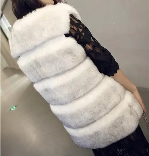 Gilets Faux Plus Moelleux Vestes Gilet Taille Femmes De Fourrure D'hiver Chaud Manteau Artificielle La 2019 Q1014 Femme wqrx7wgTz