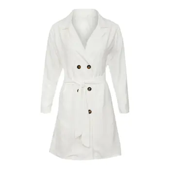 

Fashion Women Italian Long Duster Ladies French Belted Trench Waterfall Trench 8-16