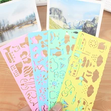 4Pcs Multifunction Ruler Geometric Drawing Template Learning Tool Set Stationery office & school supplies Gift patchwork ruler