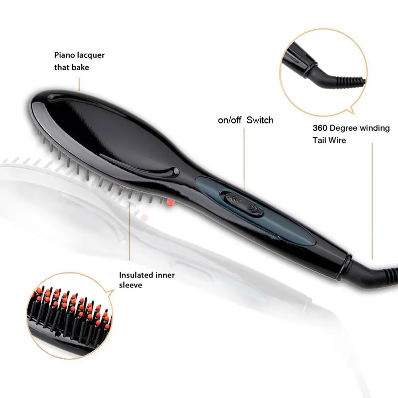 Expdition rapide Brosse Cheveux Redresseur Peigne Professional nel Antomatic Fers A Defriser Outil Lissante Lisseur|Утюжки для