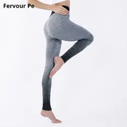 Новые женские брюки градиентный цвет леггинсы для бега брюки уличные дышащие подъемные бедра спортивные женские леггинсы K18120