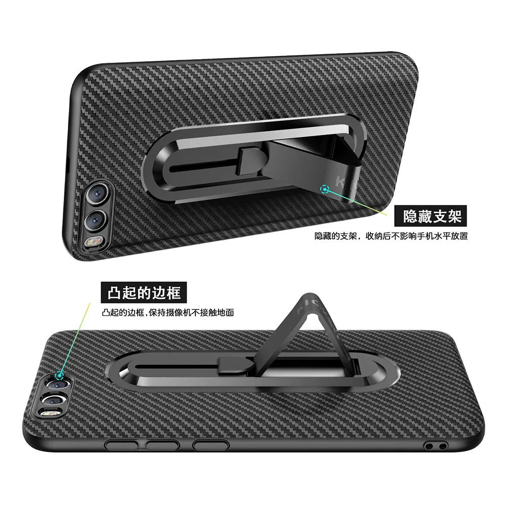 cheap Phone Cover for Xiaomi Redmi note 4 Case Note 6 Pro TPU Back Shell For Xiaomi 6 5X Redmi 4X 6 6A Carbon Fiber With Holder Stand