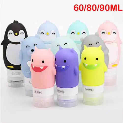 

Solid Silicone Cute Squeeze Bottle Cosmetic Lotion Container Travel Portable Empty Shampoo Pot