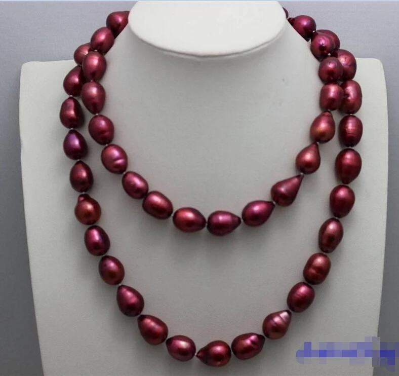 

fast Purple Freshwater pearl Necklace 11x13mm 32"Handmade" Alloy Beauty
