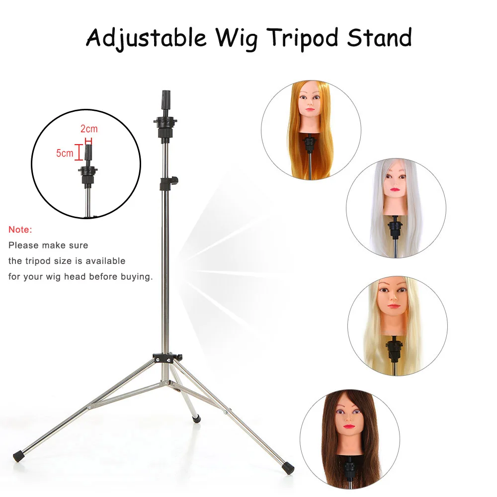 

Adjustable Wig Head Stand Tripod Holder Mannequin Head Tripod Stainless Steel Hairdressing Tripod Stand Manikin Tripod Stand
