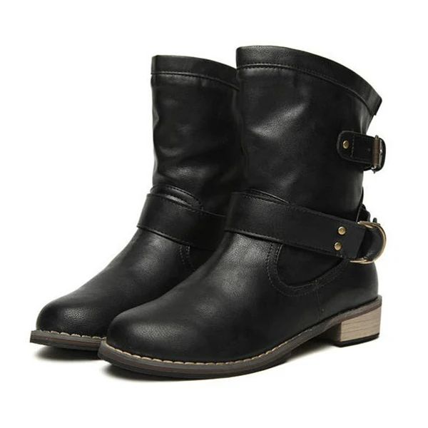 De Us7 Zapatos Botas Par negro Las Eu39 Martin Montar Mujeres Señoras Ocasionales Bota 1 wFIqRpxx