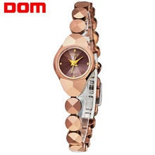 DOM 2016 Womens Watches Top Brand Tungsten Steel Watch Fashion Quartz Wristwatches Luxury Brand Watch For