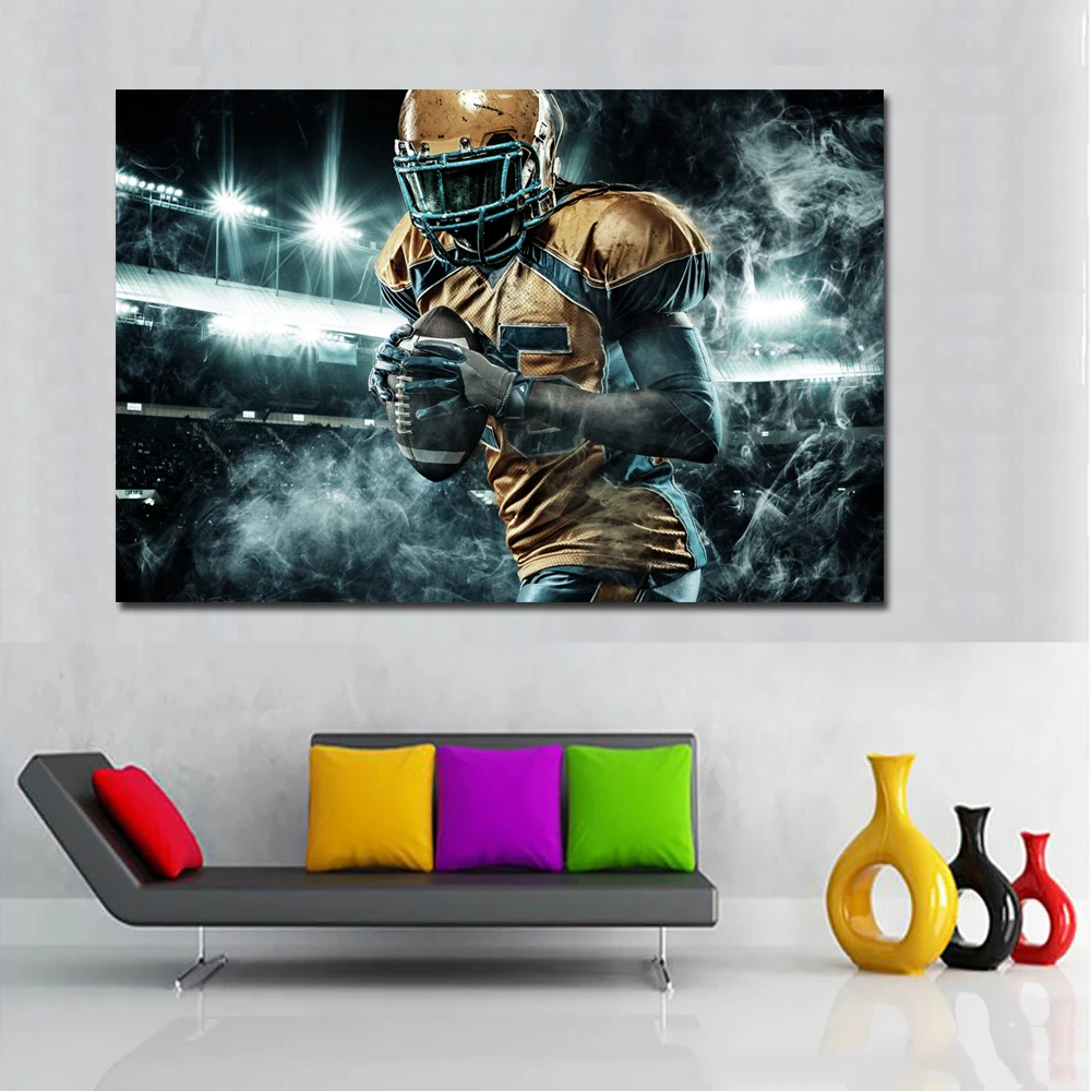 

HD Prints American football Men Uniform Glove Ball Painting Poster Print Wall Pictures For living Kids Room Decor free shipping