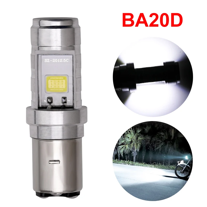 1 сверхъяркая Светодиодная лампа H6 BA20D Cob для мотоциклетных фар дальнего и