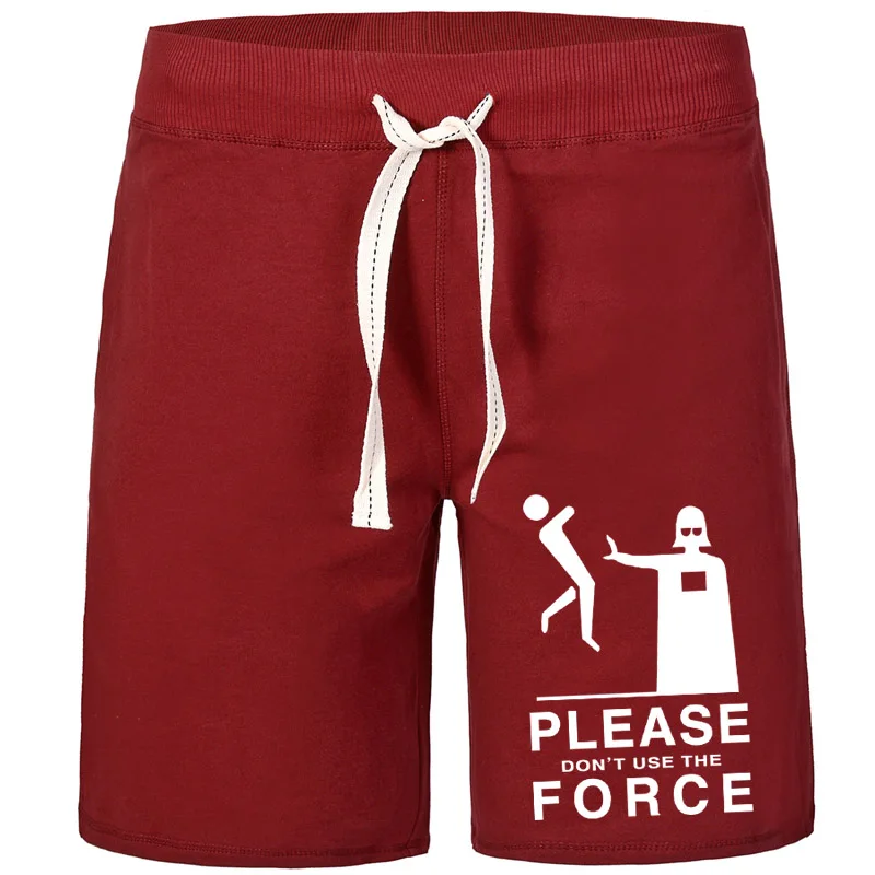 Американские мужские шорты, пожалуйста, не используйте стиль силы, Классический дышащий однотонный хлопок,, с карманами