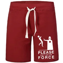 Американские мужские шорты, пожалуйста, не используйте стиль силы, Классический дышащий однотонный хлопок,, с карманами