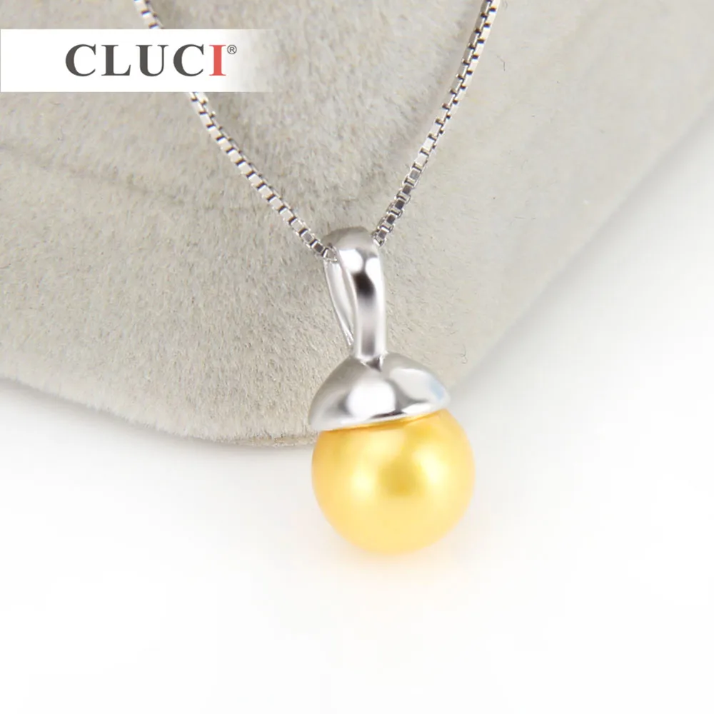 925 Sterling Silver Minimalism Pendant Accessaries for OL Women Simple Round Pearl Pendant Mounting SP139SB CLUCI