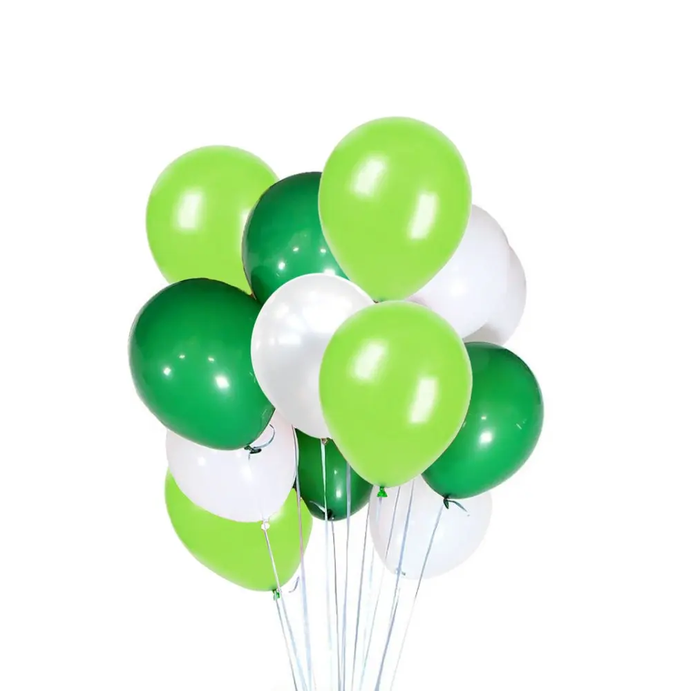 30 шт., 10 дюймов латексные шары зеленого и белого цвета, воздушные шары для Dinasour вечерние детский праздничный костюм украшения принадлежности для дня рождения свадьбы
