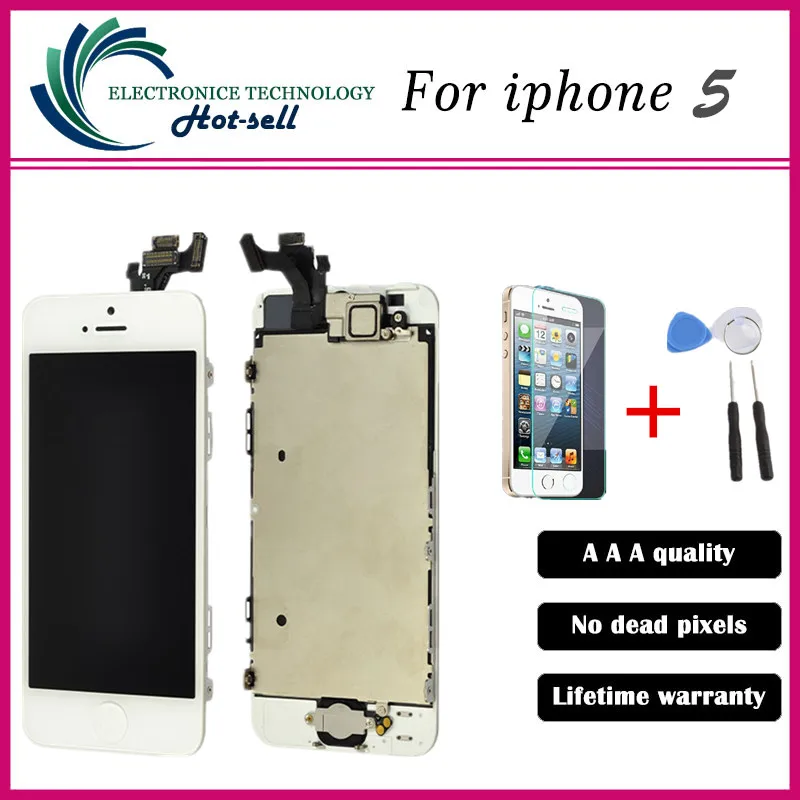 Iphone 5 5G Black LCD Digitizer Screen Assembly Digi /& Tempered Glass