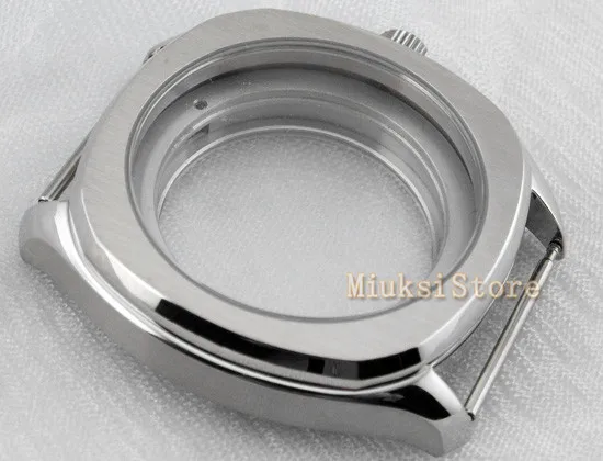 40 мм серебряные часы случае Нержавеющая сталь Fit Парнис Miyota 82 серии движение Мужские часы