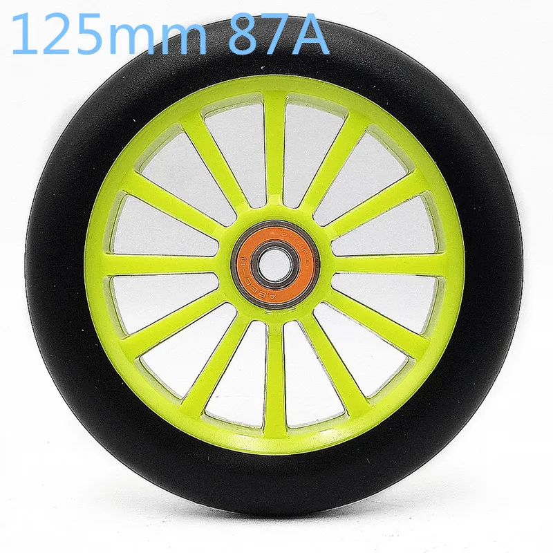 

6PCS 125mm Stunt Scooter Wheel 87A Wear-resistant High elasticity PU Inline Speed Roller Skating Wheel With 608 ABEC-11 Bearing