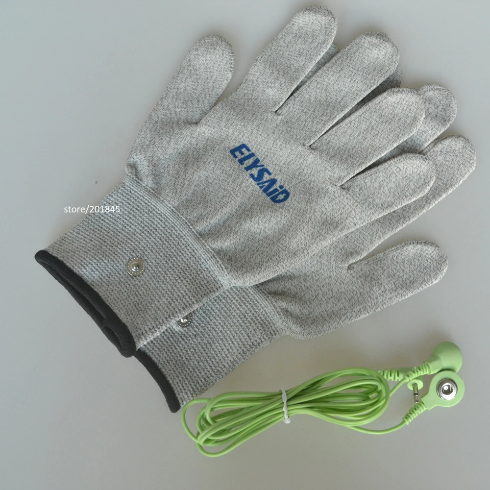 Уход за здоровьем, 1 пара электродов, проводящие перчатки из серебряного волокна, абсорбирующие электротерапевтические массажные перчатки для рук, расслабляющие EMS