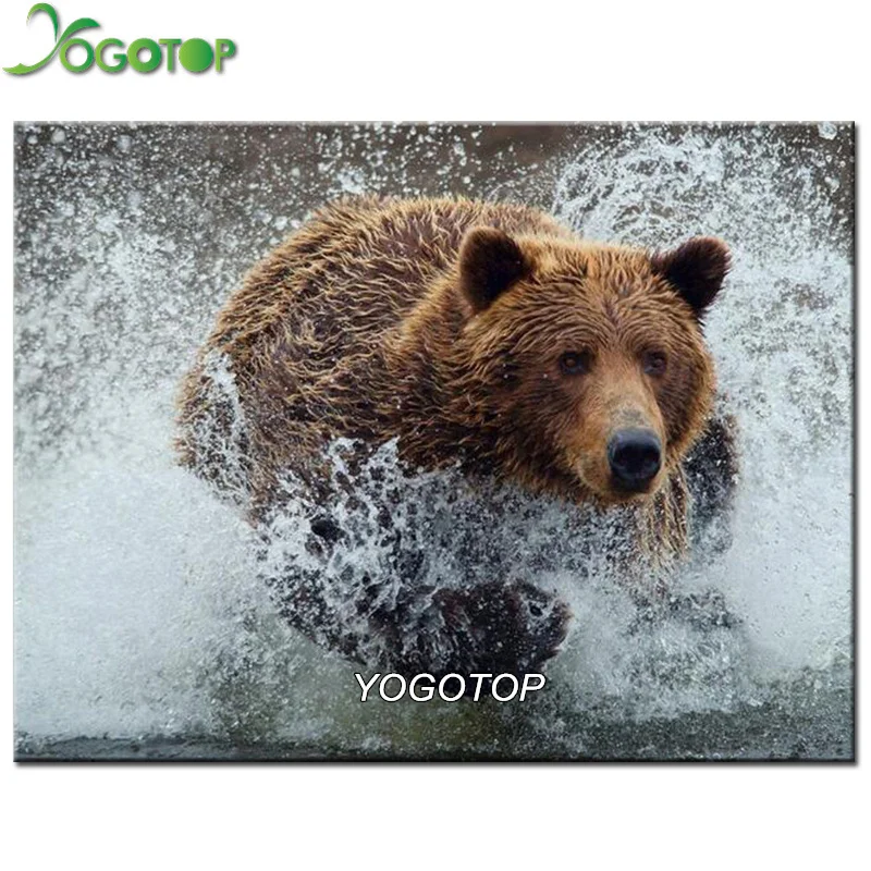 

YOGOTOP Diy 5D Diamond Embroidery Animal bear Diamond Mosaic Picture Square Diamond Painting Cross Stitch Kit Needlework ZB069