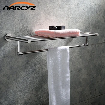 

304 stainless steel Nickel double towel rack Simple bathroom pendant towel rack Toilet towel rack Bathroom accessories 9183K